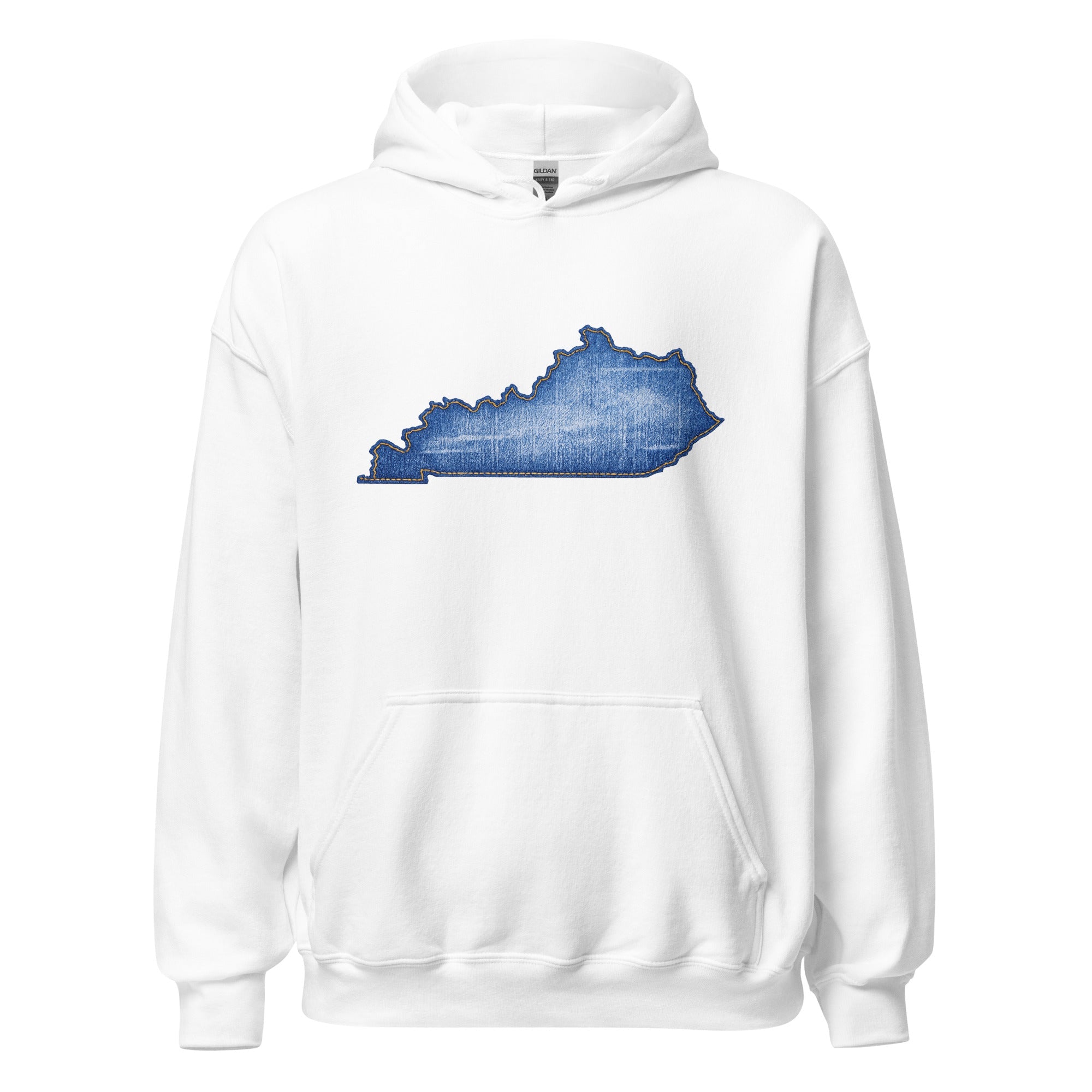 Kentucky Denim Patch Hoodie | Bluegrass Design - Bluegrass Elite Apparel LLC