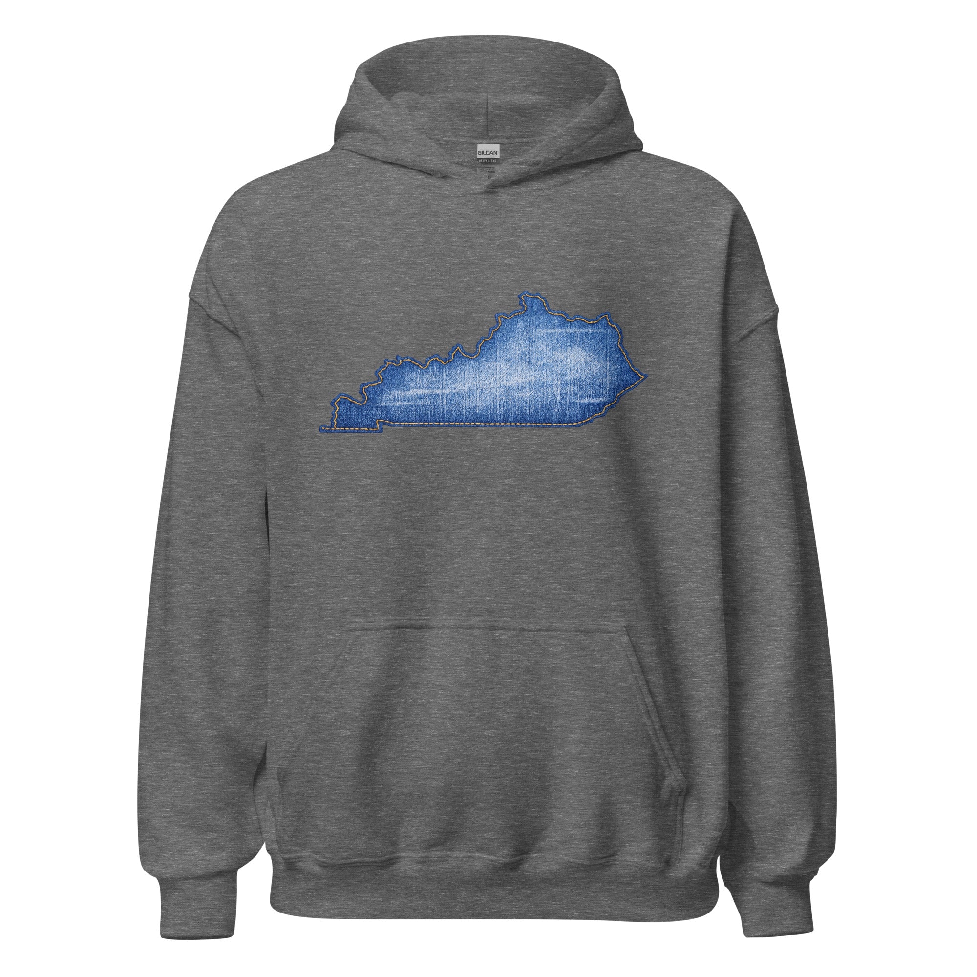 Kentucky Denim Patch Hoodie | Bluegrass Design - Bluegrass Elite Apparel LLC