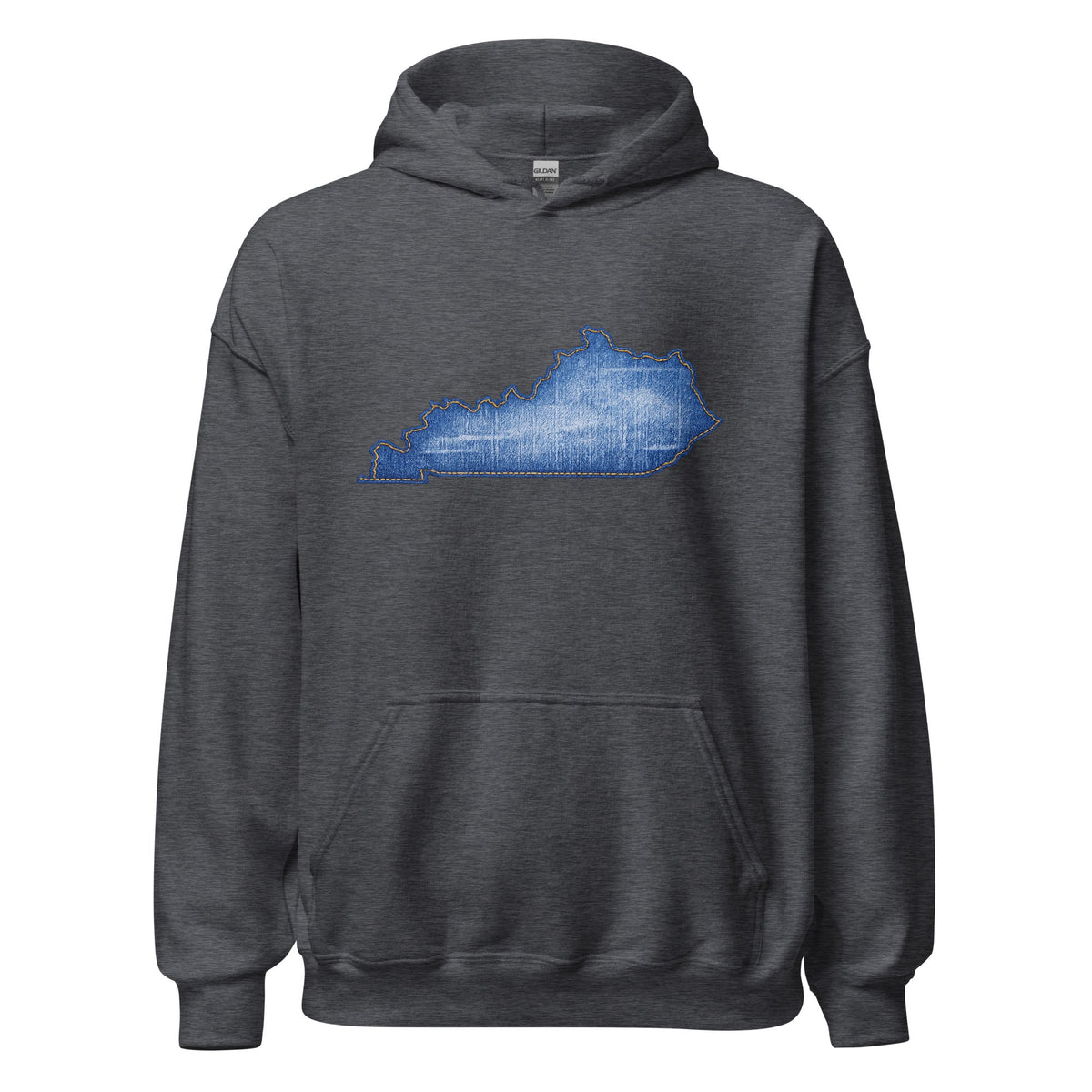 Kentucky Denim Patch Hoodie | Bluegrass Design - Bluegrass Elite Apparel LLC