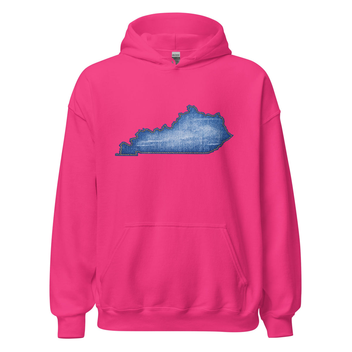 Kentucky Denim Patch Hoodie | Bluegrass Design - Bluegrass Elite Apparel LLC