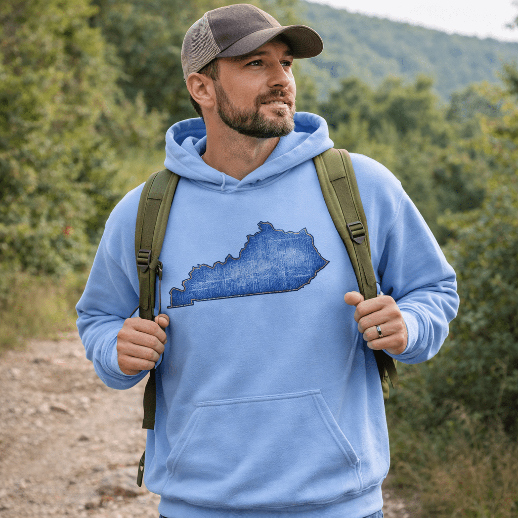 Kentucky Denim Patch Hoodie | Bluegrass Design - Bluegrass Elite Apparel LLC