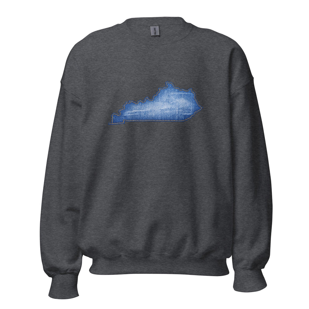 Kentucky Denim Patch Sweatshirt | Bluegrass State Design - Bluegrass Elite Apparel LLC