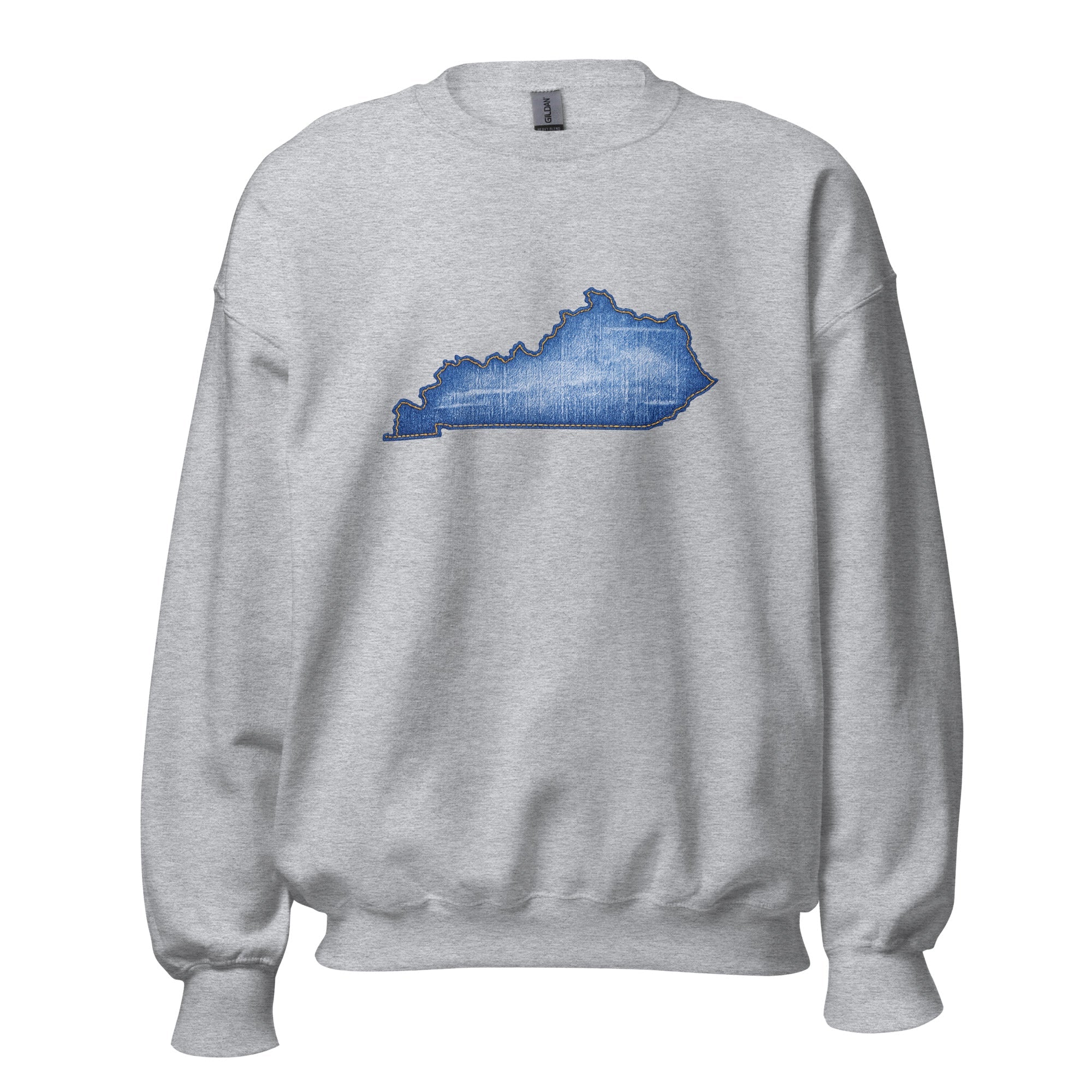 Kentucky Denim Patch Sweatshirt | Bluegrass State Design - Bluegrass Elite Apparel LLC