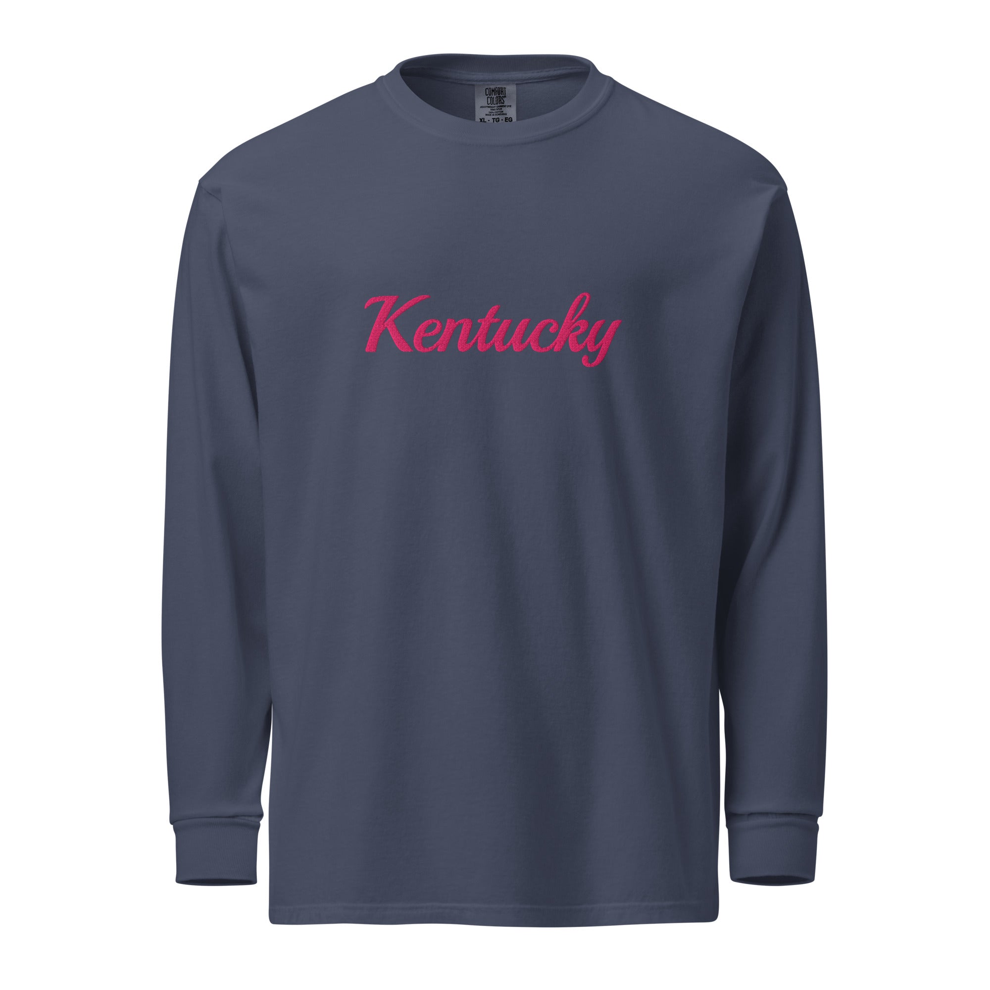 Kentucky Embroidered Long Sleeve Tee | Soft Garment - Dyed Comfort | Classic - Bluegrass Elite Apparel LLC