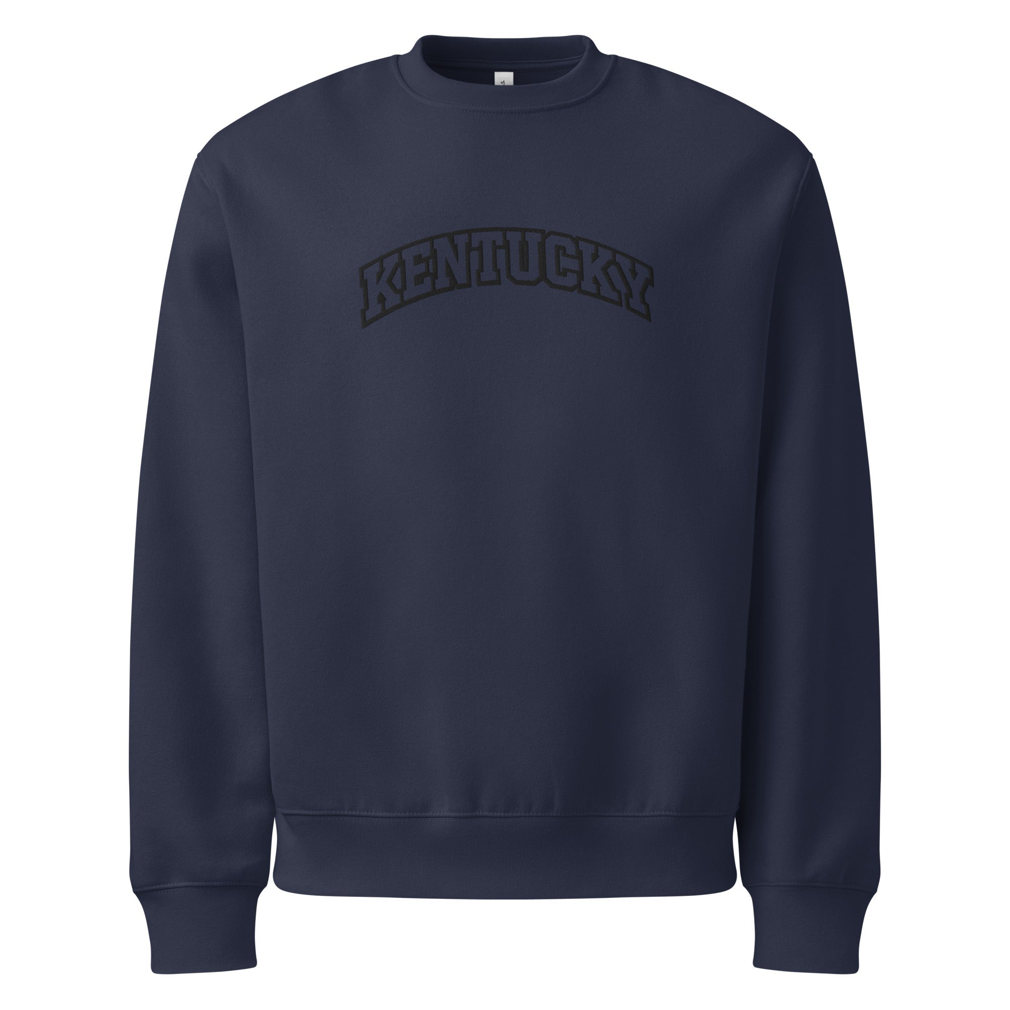 Kentucky Embroidered Sweatshirt | Thick Outline Arched Design | Oversized Heavyweight - Bluegrass Elite Apparel LLC