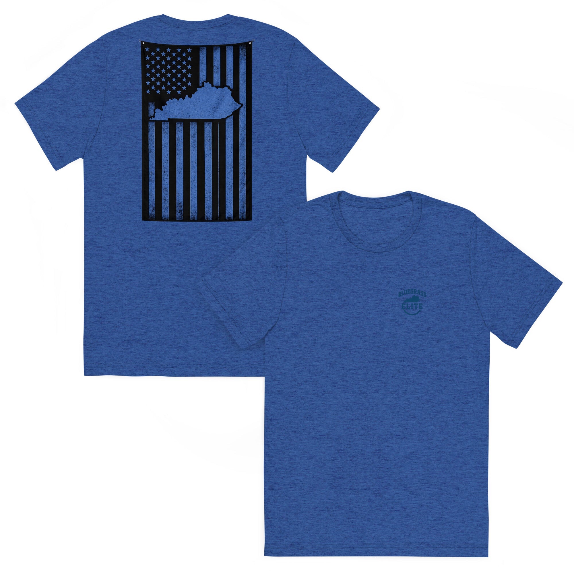 Kentucky Flag T-Shirt | Blue Line Distressed Design | Elite - Bluegrass Elite Apparel LLC
