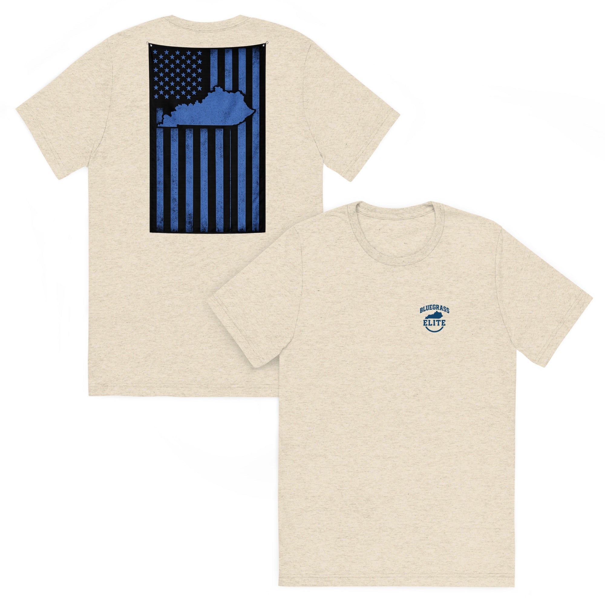 Kentucky Flag T-Shirt | Blue Line Distressed Design | Elite - Bluegrass Elite Apparel LLC