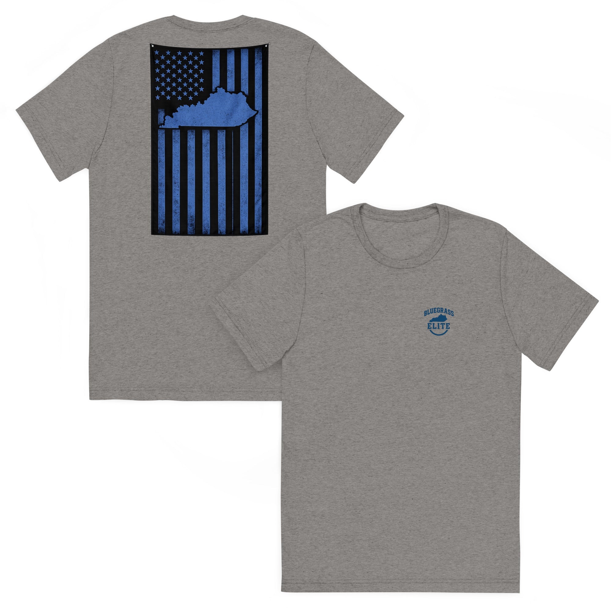 Kentucky Flag T-Shirt | Blue Line Distressed Design | Elite - Bluegrass Elite Apparel LLC