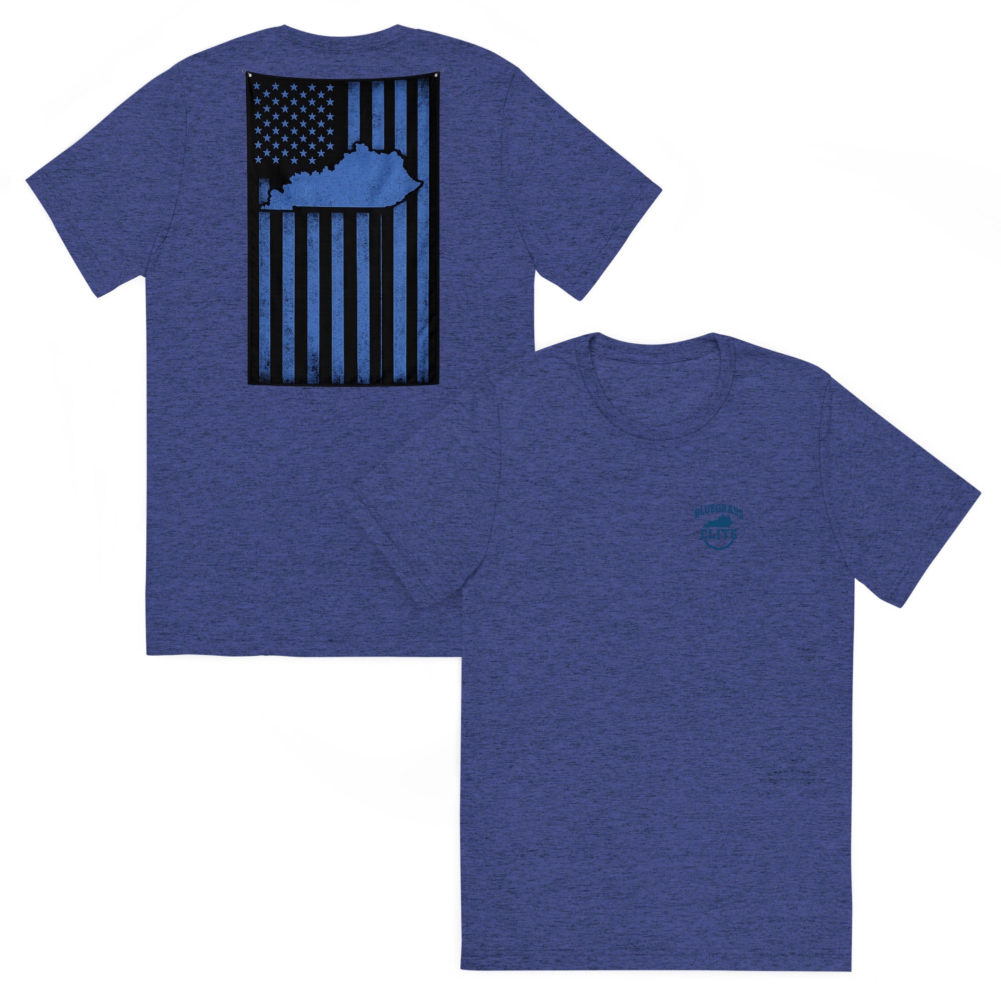 Kentucky Flag T-Shirt | Blue Line Distressed Design | Elite - Bluegrass Elite Apparel LLC