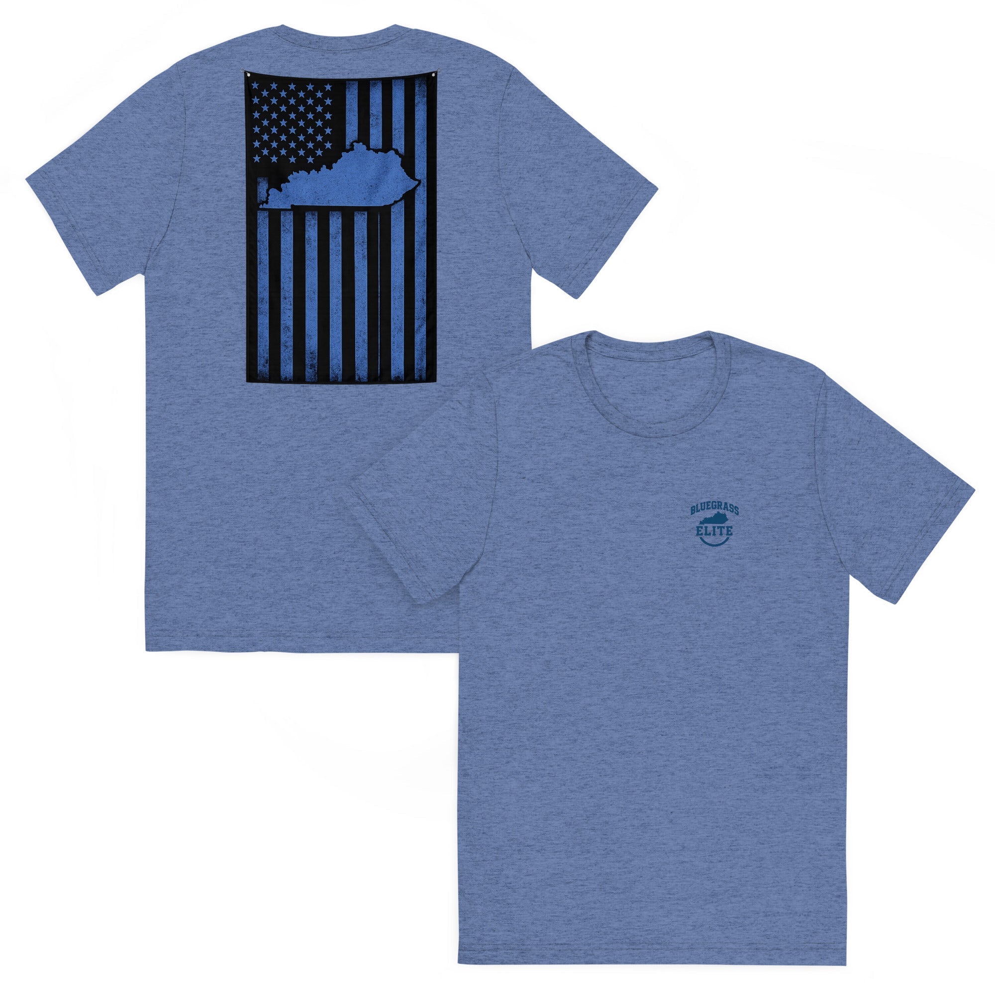 Kentucky Flag T-Shirt | Blue Line Distressed Design | Elite - Bluegrass Elite Apparel LLC