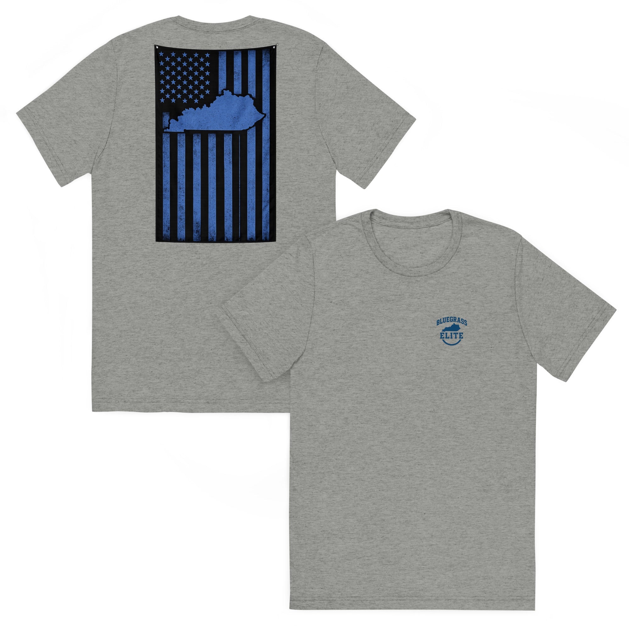 Kentucky Flag T-Shirt | Blue Line Distressed Design | Elite - Bluegrass Elite Apparel LLC