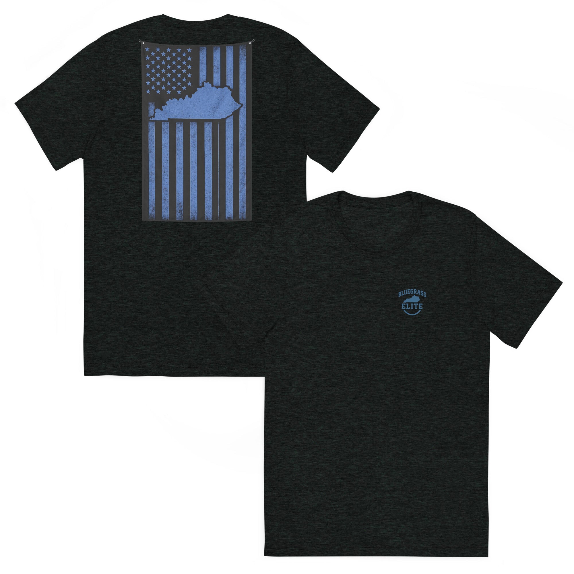 Kentucky Flag T-Shirt | Blue Line Distressed Design | Elite - Bluegrass Elite Apparel LLC