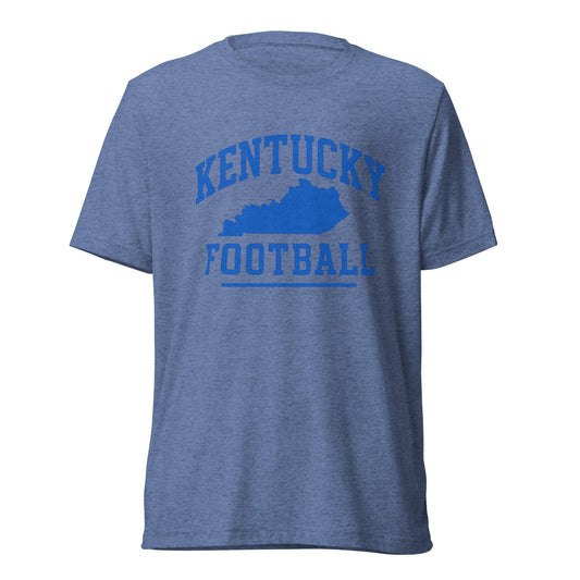 Kentucky Football Shirt | Arched State Outline Design | Elite Tri - Blend - Bluegrass Elite Apparel LLC