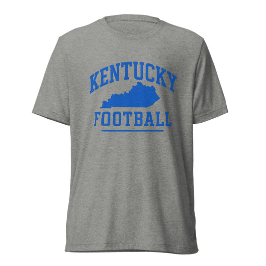 Kentucky Football Shirt | Arched State Outline Design | Elite Tri - Blend - Bluegrass Elite Apparel LLC