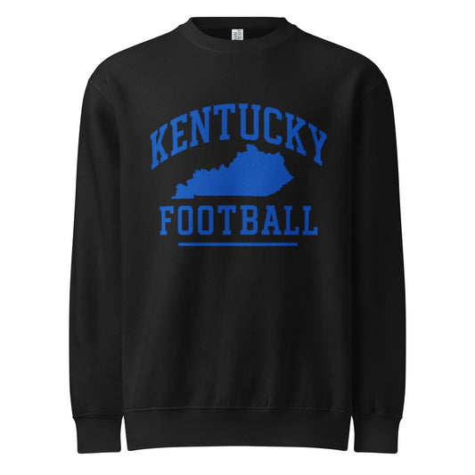 Kentucky Football Sweatshirt | Arched Blue State Outline | Premium Crewneck - Bluegrass Elite Apparel LLC