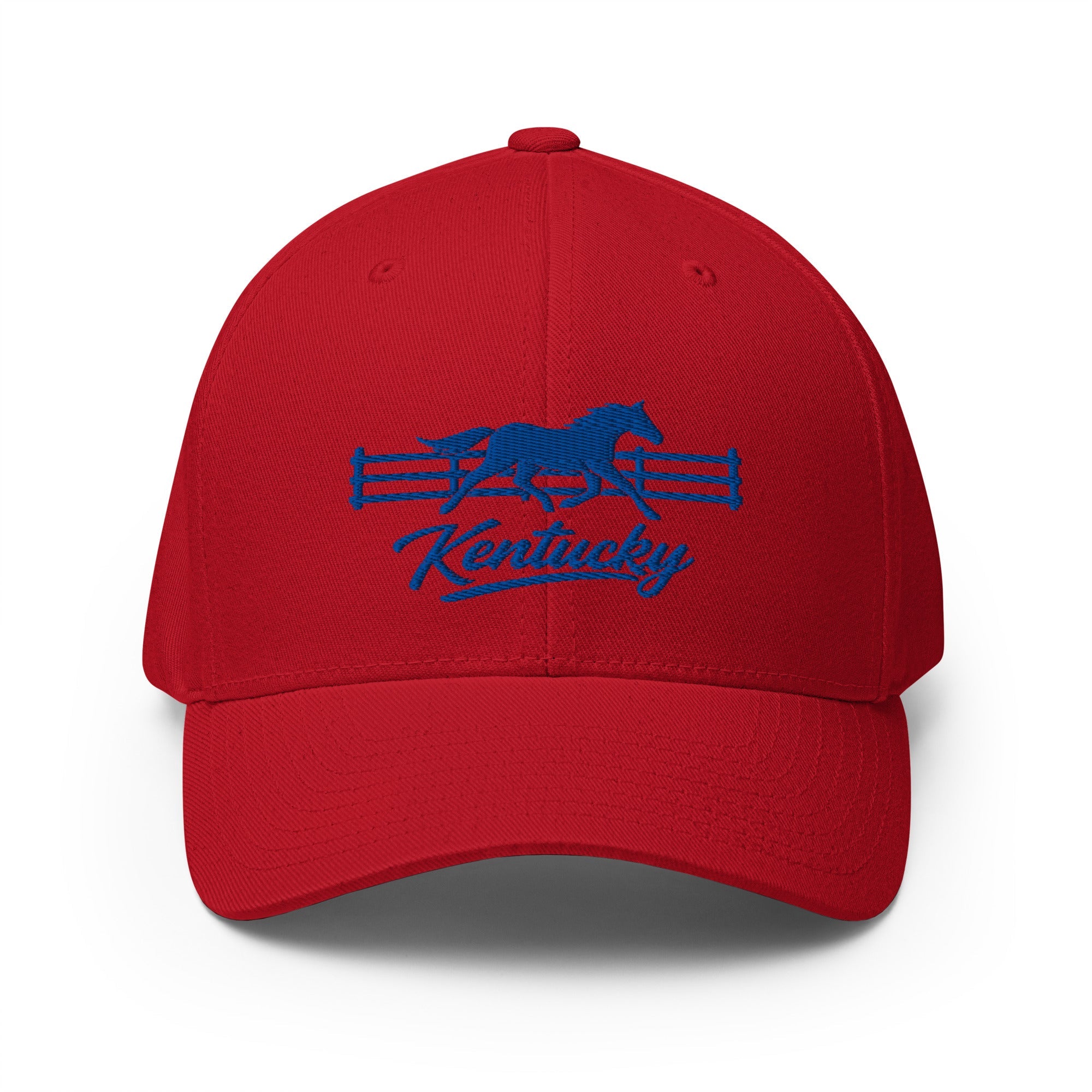 Kentucky Gallop Hat | Blue Horse & Fence Structured Cap - Bluegrass Elite Apparel LLC