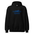 Kentucky Gallop Hoodie | Embroidered Blue Horse & Fence Design - Bluegrass Elite Apparel LLC