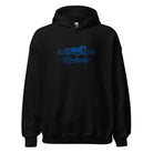 Kentucky Gallop Hoodie | Embroidered Blue Horse & Fence Design - Bluegrass Elite Apparel LLC
