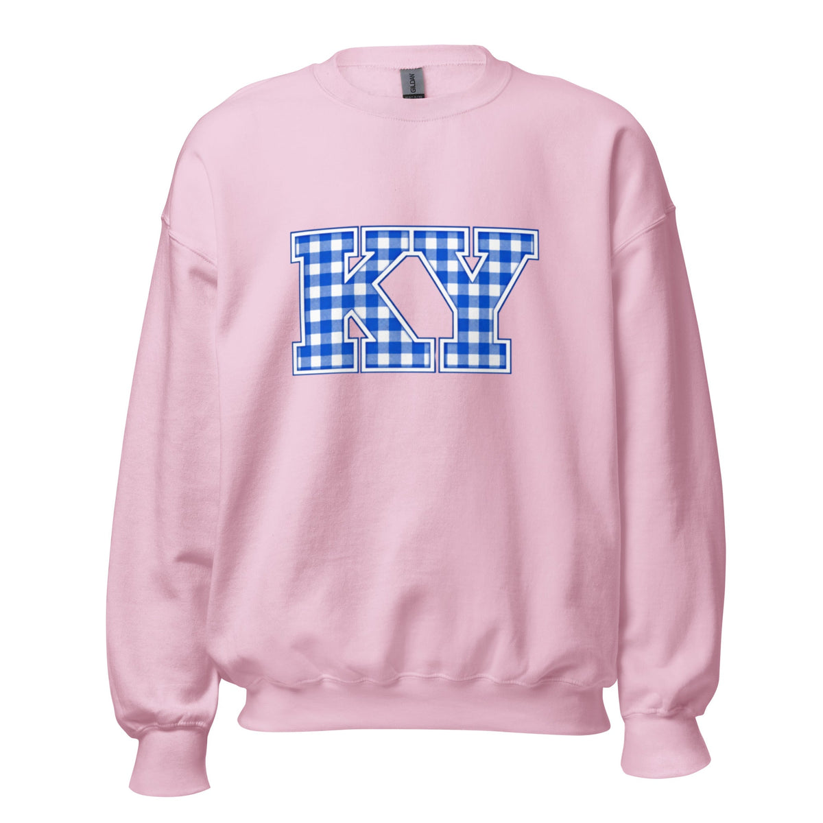 Kentucky Gingham KY Sweatshirt | Blue Checkered Letter Design | Classic - Bluegrass Elite Apparel LLC