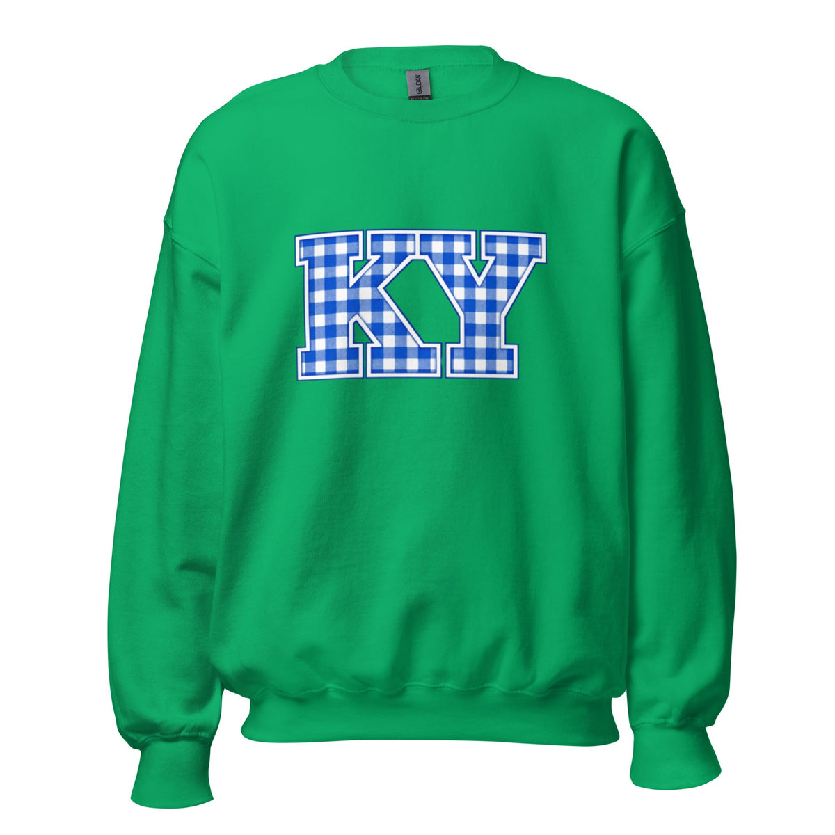 Kentucky Gingham KY Sweatshirt | Blue Checkered Letter Design | Classic - Bluegrass Elite Apparel LLC