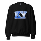 Kentucky Gingham KY Sweatshirt | Blue Checkered Letter Design | Classic - Bluegrass Elite Apparel LLC