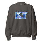 Kentucky Gingham KY Sweatshirt | Blue Checkered Letter Design | Classic - Bluegrass Elite Apparel LLC