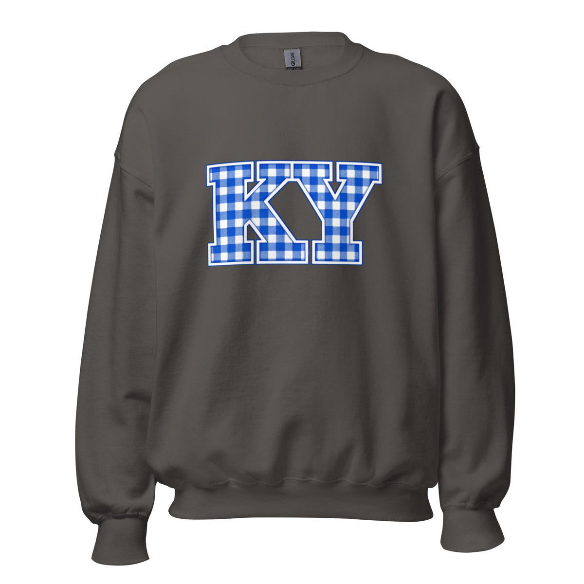 Kentucky Gingham KY Sweatshirt | Blue Checkered Letter Design | Classic - Bluegrass Elite Apparel LLC