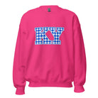 Kentucky Gingham KY Sweatshirt | Blue Checkered Letter Design | Classic - Bluegrass Elite Apparel LLC