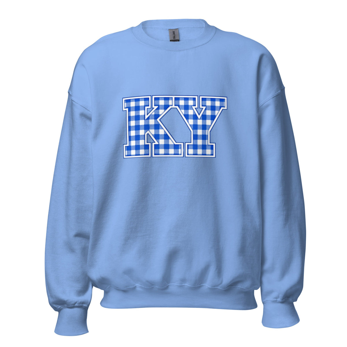 Kentucky Gingham KY Sweatshirt | Blue Checkered Letter Design | Classic - Bluegrass Elite Apparel LLC