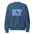 Kentucky Gingham KY Sweatshirt | Blue Checkered Letter Design | Classic - Bluegrass Elite Apparel LLC