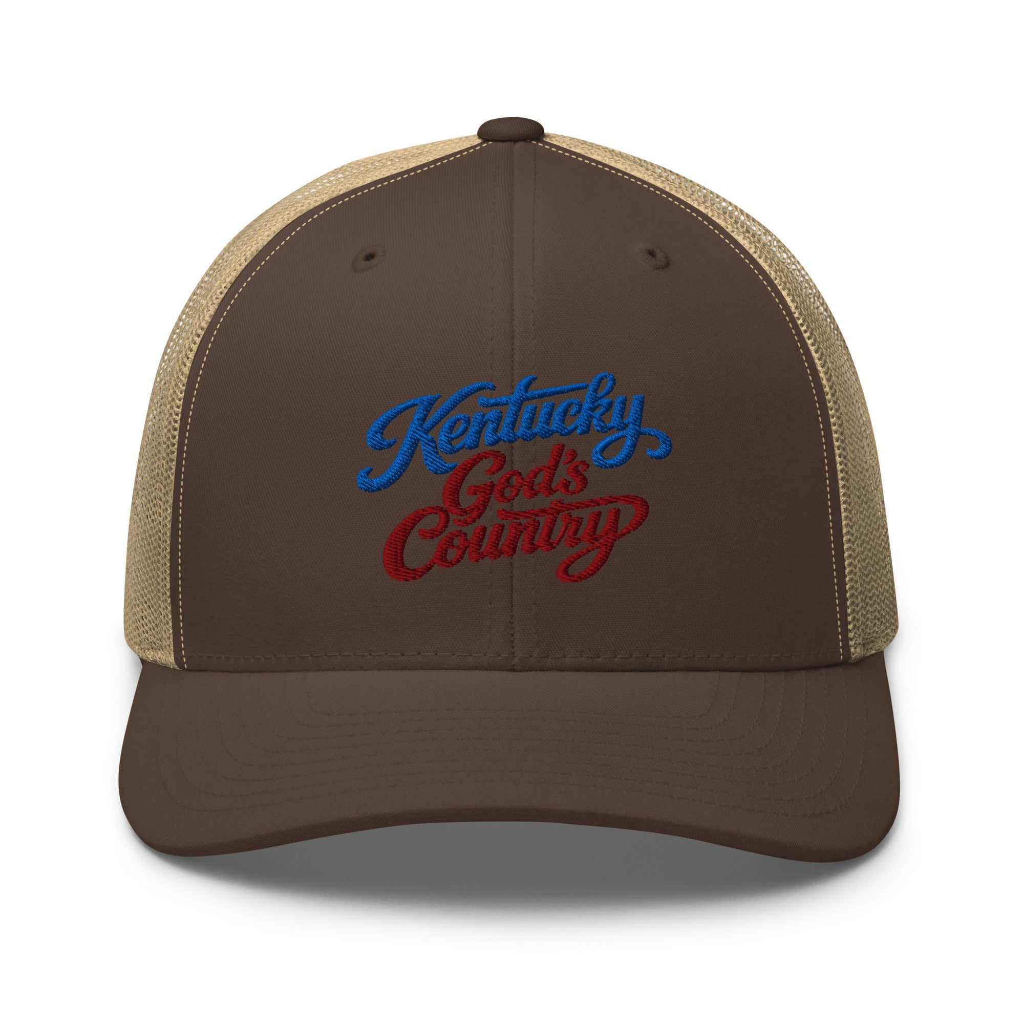 Kentucky God's Country Trucker Hat | Mesh Back Retro Cap - Bluegrass Elite Apparel LLC