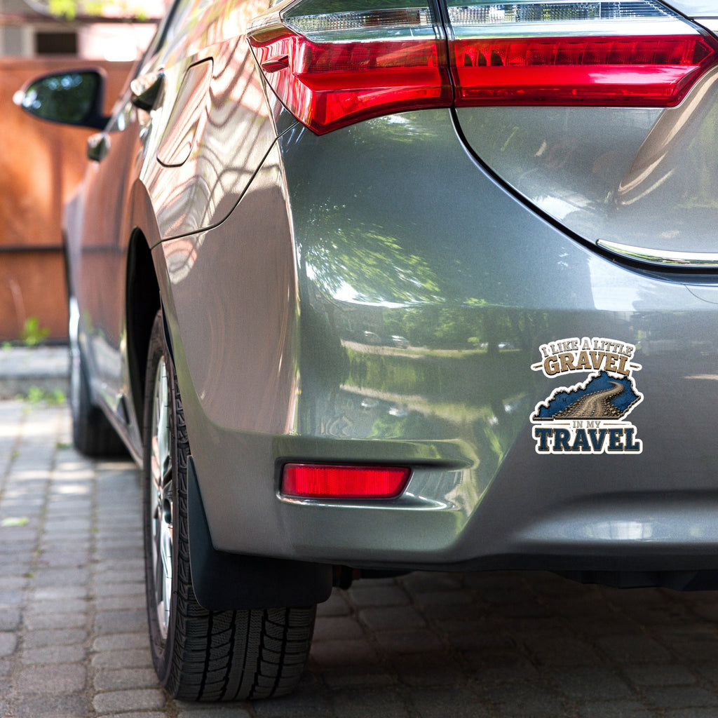 Kentucky Gravel Travel Sticker | Blue State Road Design | Bubble-Free Vinyl - Bluegrass Elite Apparel LLC