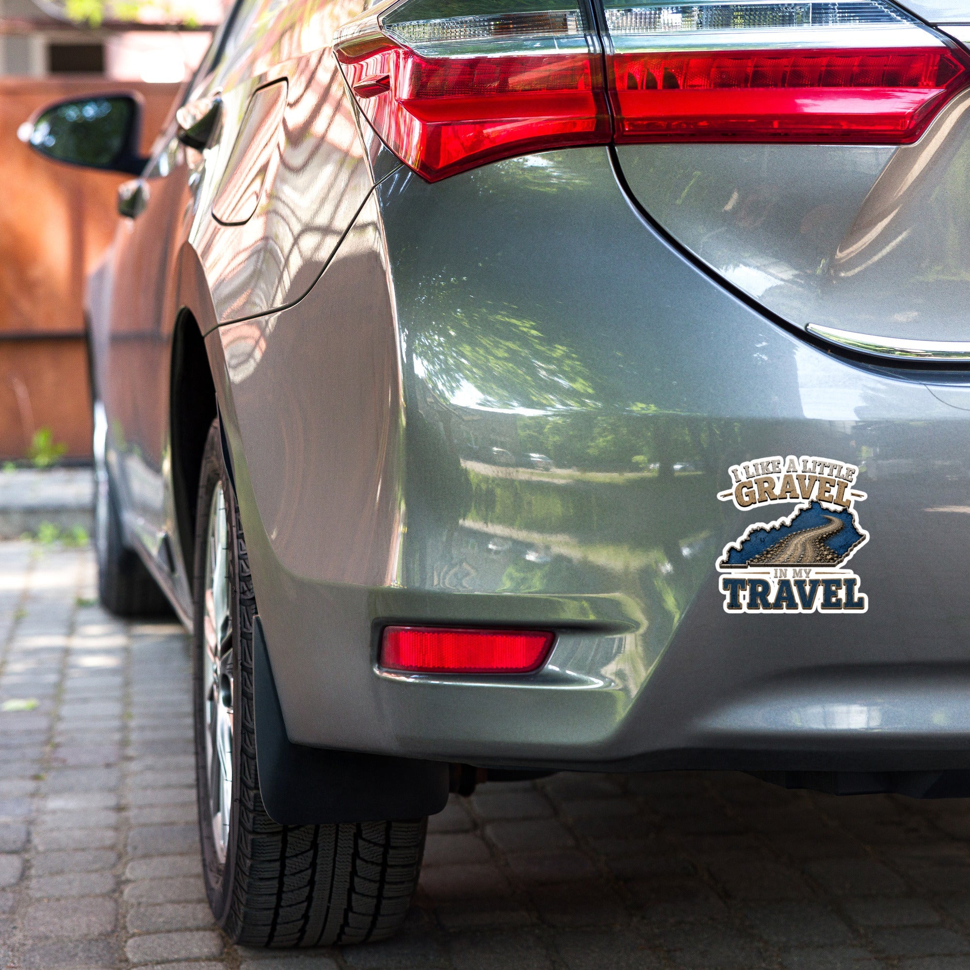 Kentucky Gravel Travel Sticker | Blue State Road Design | Bubble-Free Vinyl - Bluegrass Elite Apparel LLC