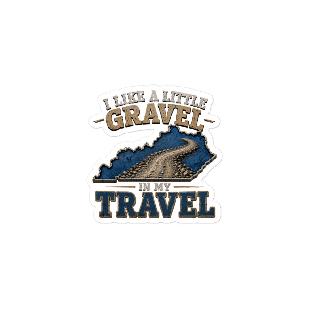 Kentucky Gravel Travel Sticker | Blue State Road Design | Bubble-Free Vinyl - Bluegrass Elite Apparel LLC