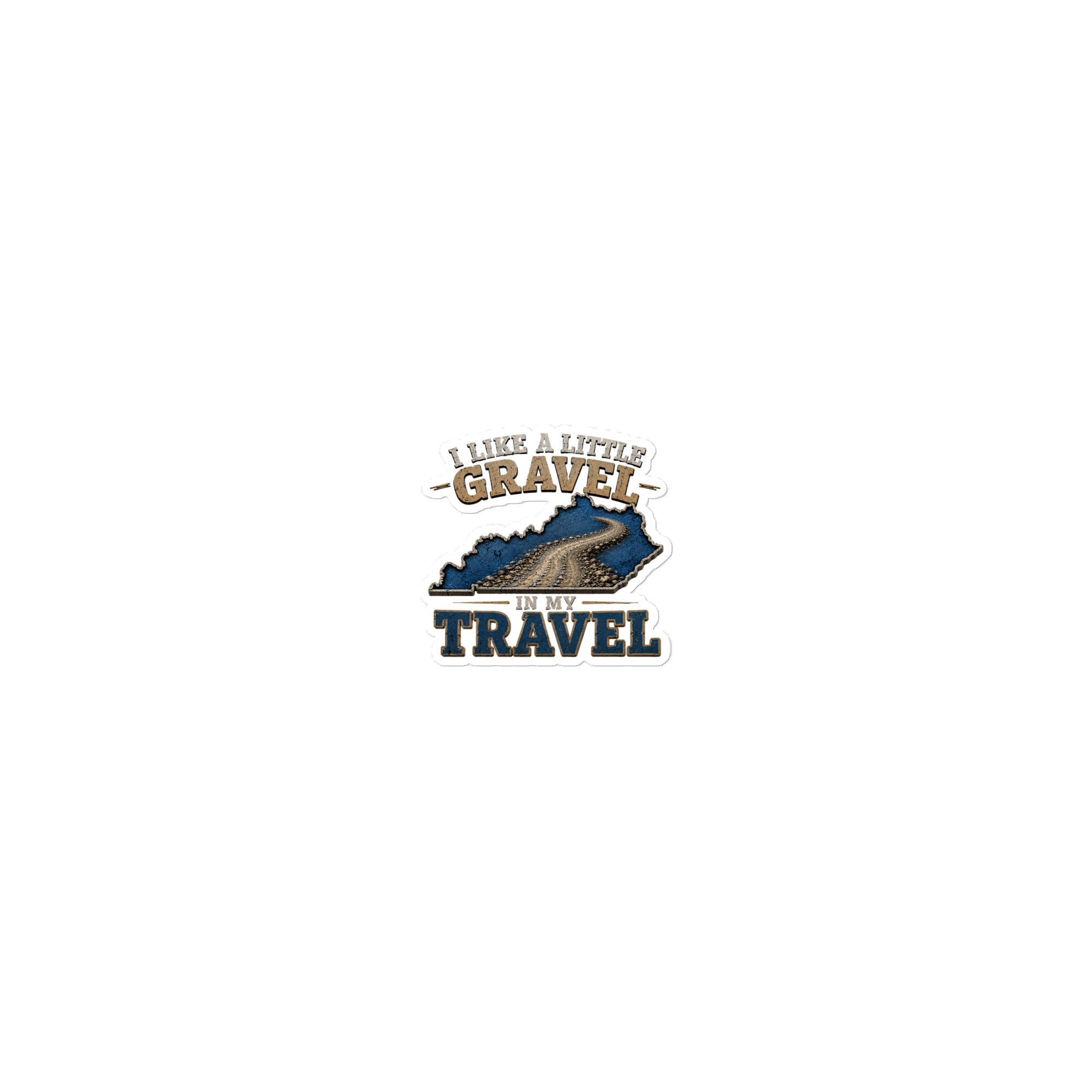 Kentucky Gravel Travel Sticker | Blue State Road Design | Bubble-Free Vinyl - Bluegrass Elite Apparel LLC
