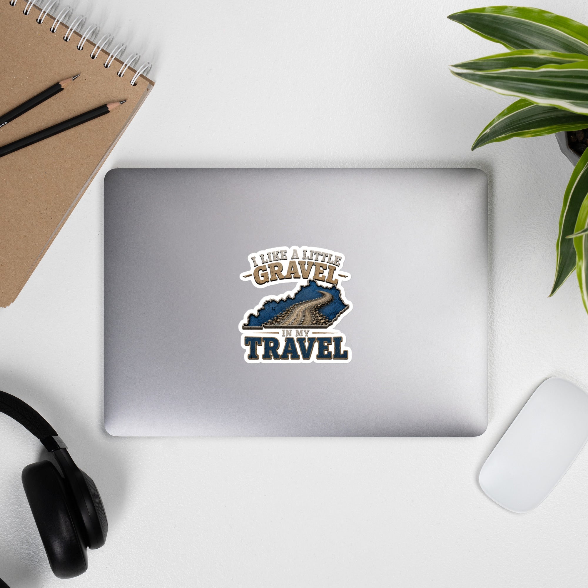 Kentucky Gravel Travel Sticker | Blue State Road Design | Bubble-Free Vinyl - Bluegrass Elite Apparel LLC