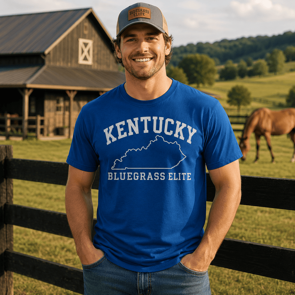 Kentucky Heritage Outline Tee | White Minimal Design | Softer - Bluegrass Elite Apparel LLC