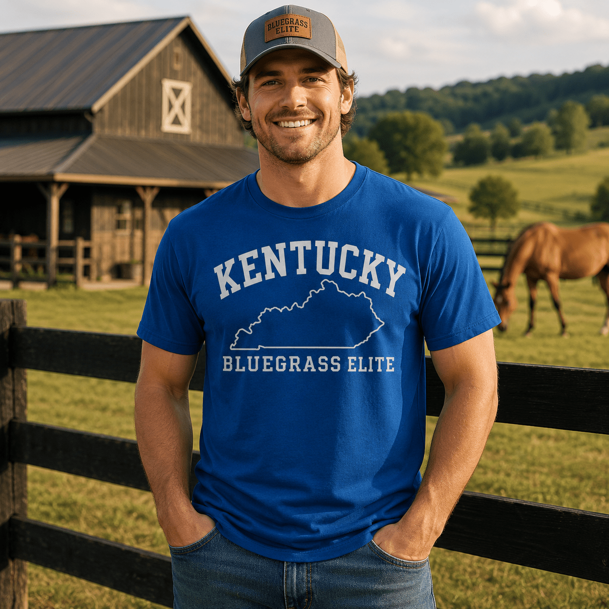 Kentucky Heritage Outline Tee | White Minimal Design | Softer - Bluegrass Elite Apparel LLC