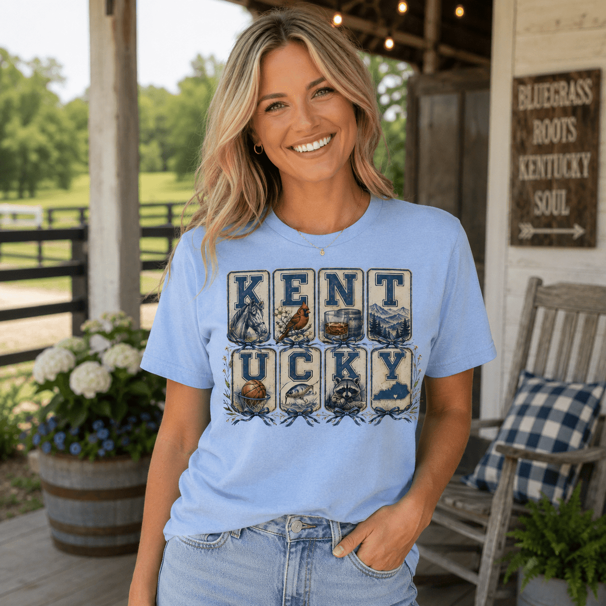 Kentucky Heritage Panel Tee | Vintage Bluegrass Design | Classic - Bluegrass Elite Apparel LLC