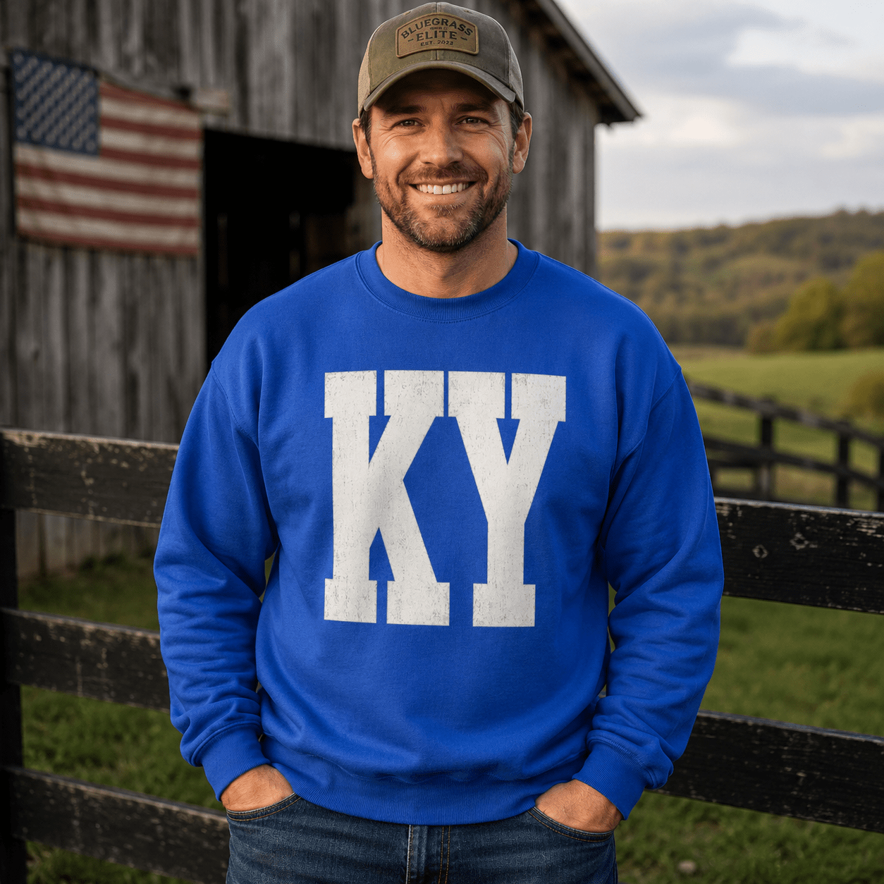 Kentucky Heritage Script Sweatshirt | Vintage Block Design - Bluegrass Elite Apparel LLC