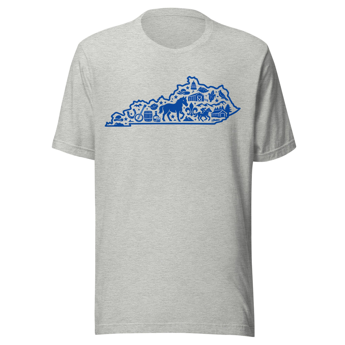 Kentucky Heritage State Outline T-Shirt | Blue Icon Design | Classic - Bluegrass Elite Apparel LLC