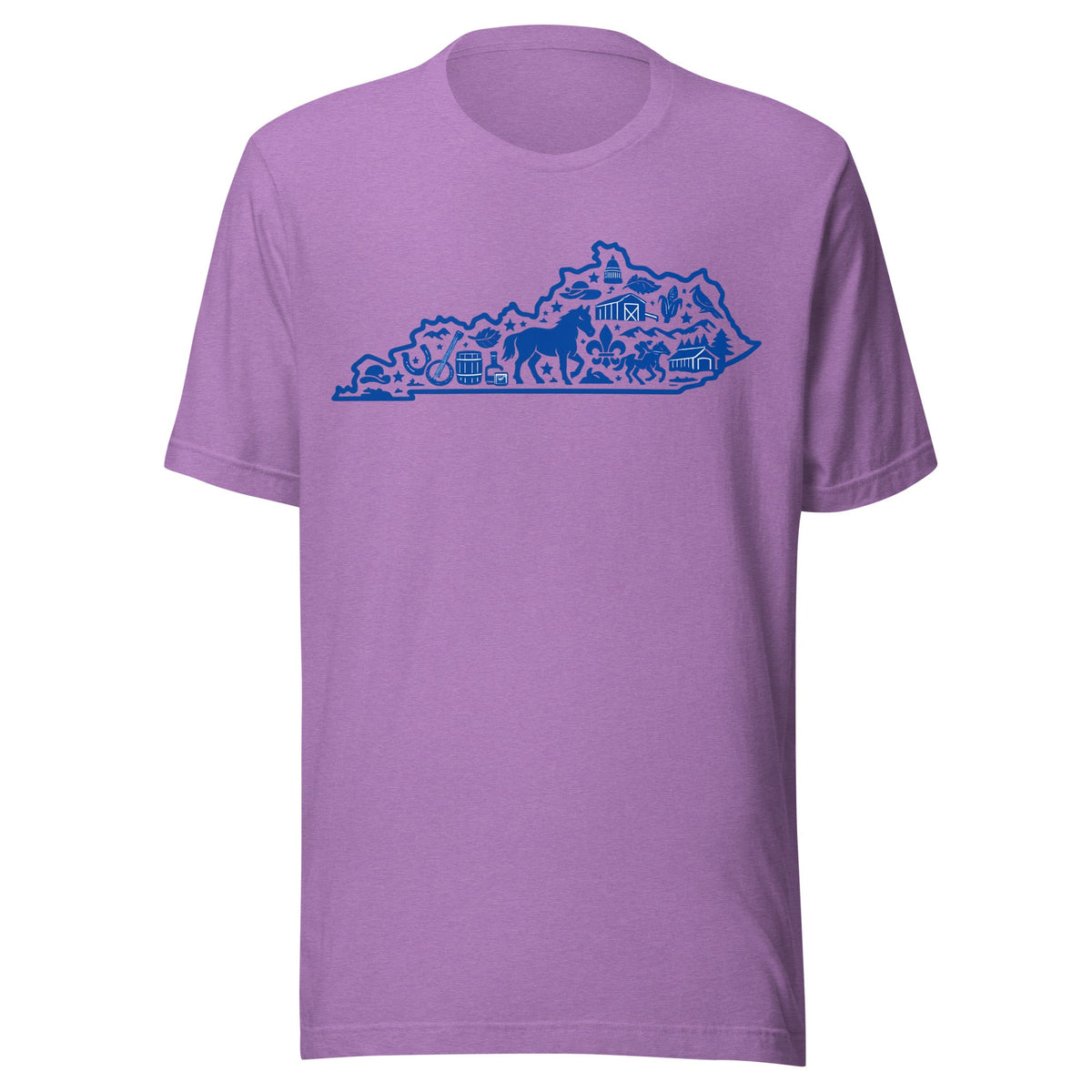 Kentucky Heritage State Outline T-Shirt | Blue Icon Design | Classic - Bluegrass Elite Apparel LLC