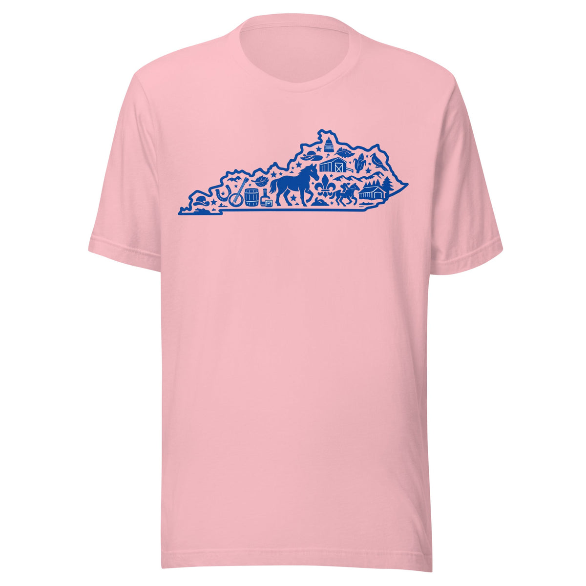 Kentucky Heritage State Outline T-Shirt | Blue Icon Design | Classic - Bluegrass Elite Apparel LLC