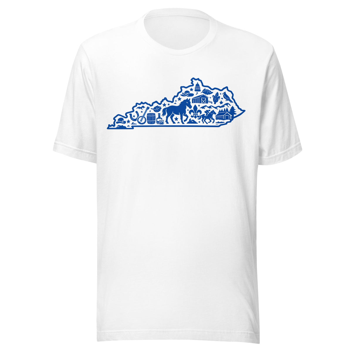 Kentucky Heritage State Outline T-Shirt | Blue Icon Design | Classic - Bluegrass Elite Apparel LLC