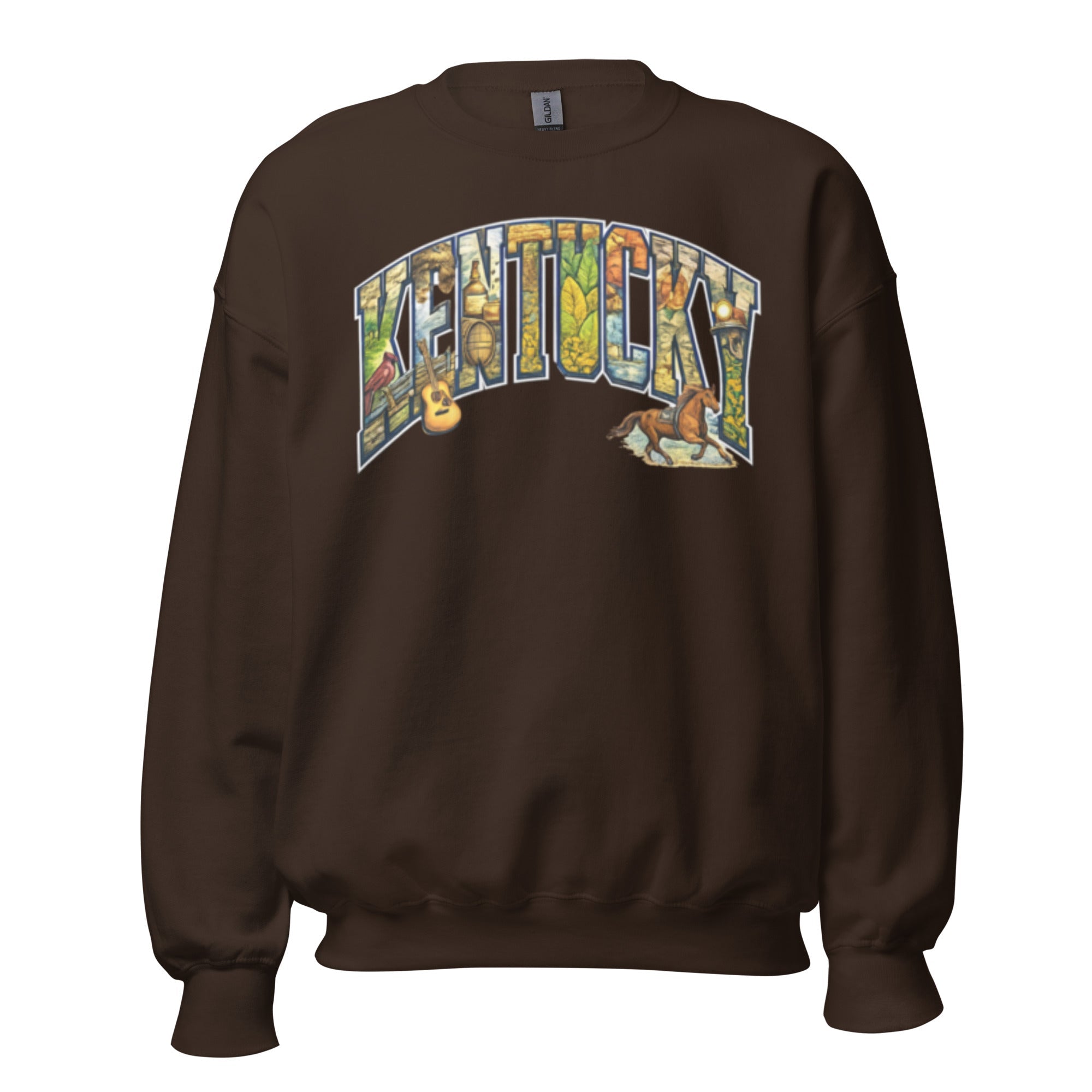 Kentucky Heritage Sweatshirt | Vintage Culture Collage Design - Bluegrass Elite Apparel LLC