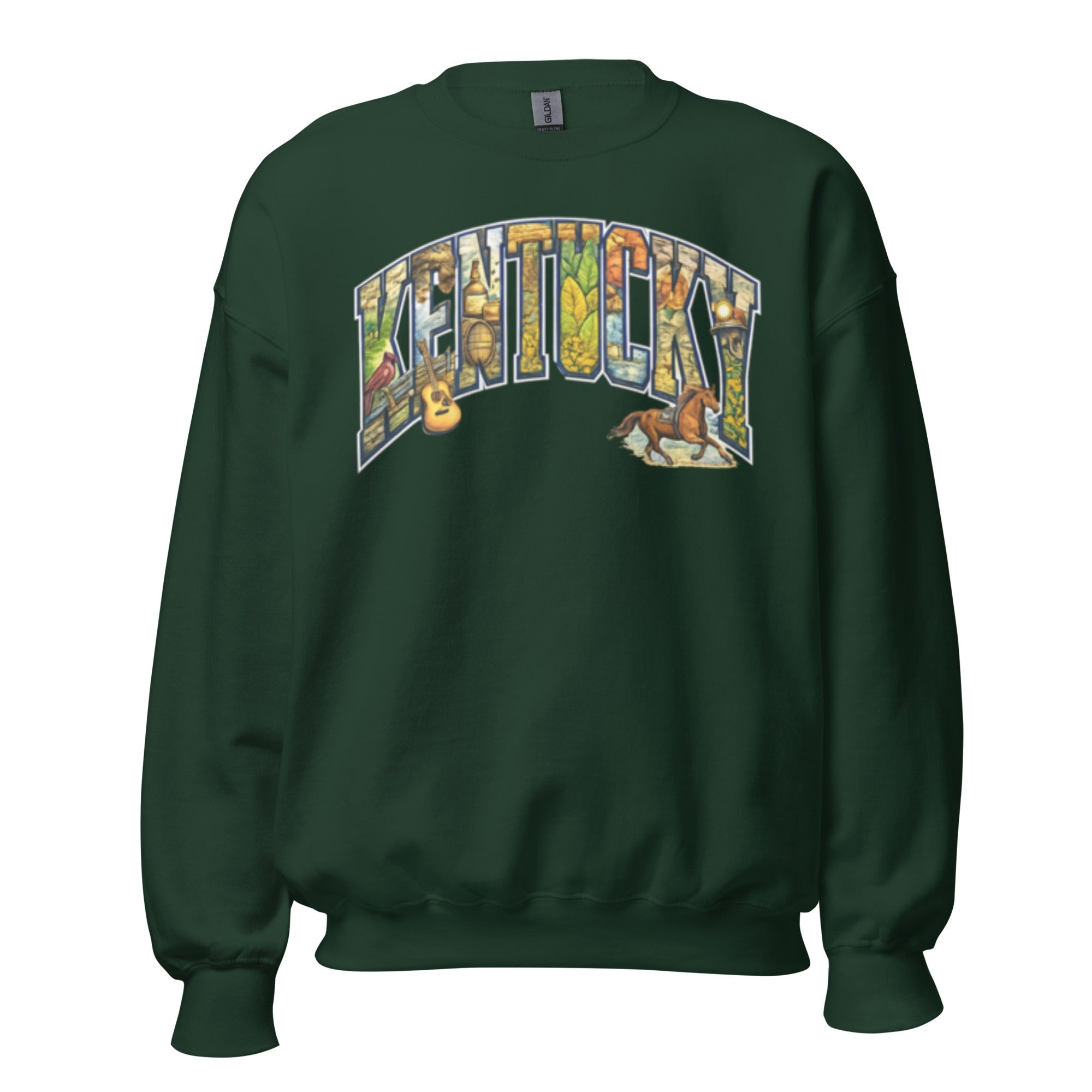 Kentucky Heritage Sweatshirt | Vintage Culture Collage Design - Bluegrass Elite Apparel LLC