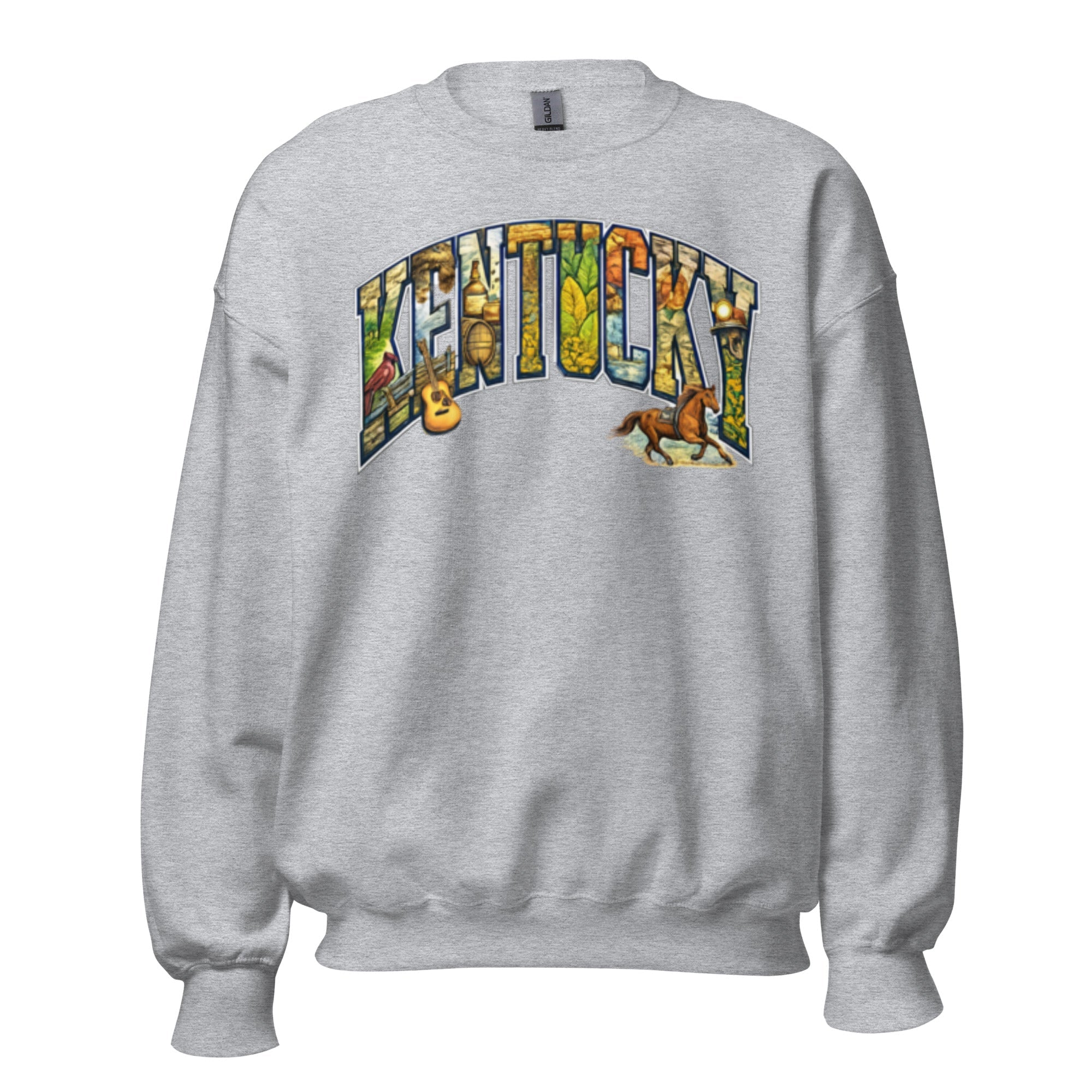 Kentucky Heritage Sweatshirt | Vintage Culture Collage Design - Bluegrass Elite Apparel LLC