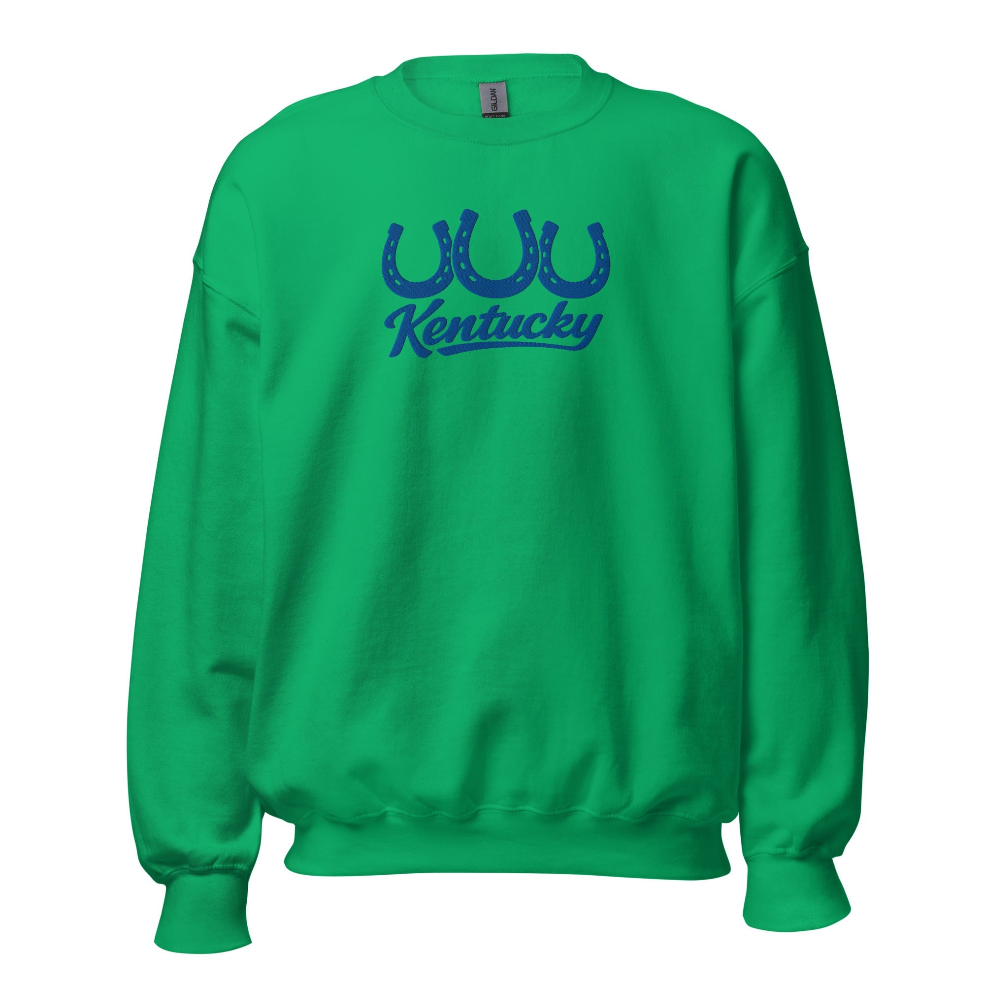 Kentucky Horseshoe Script Sweatshirt | Blue Minimal Heritage Design - Bluegrass Elite Apparel LLC