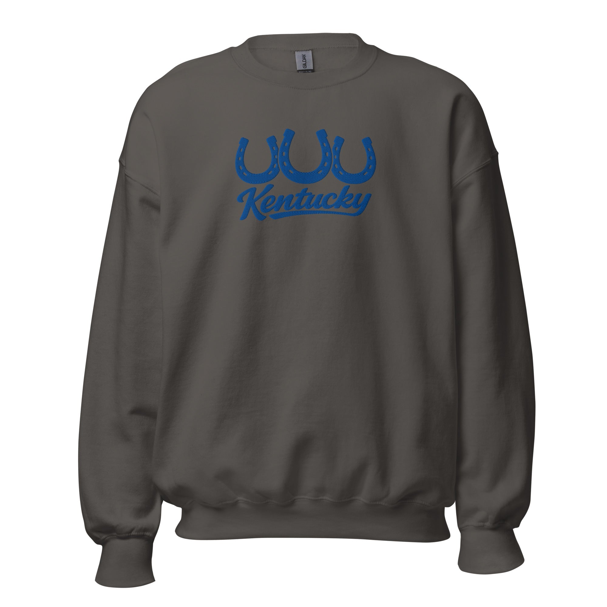 Kentucky Horseshoe Script Sweatshirt | Blue Minimal Heritage Design - Bluegrass Elite Apparel LLC