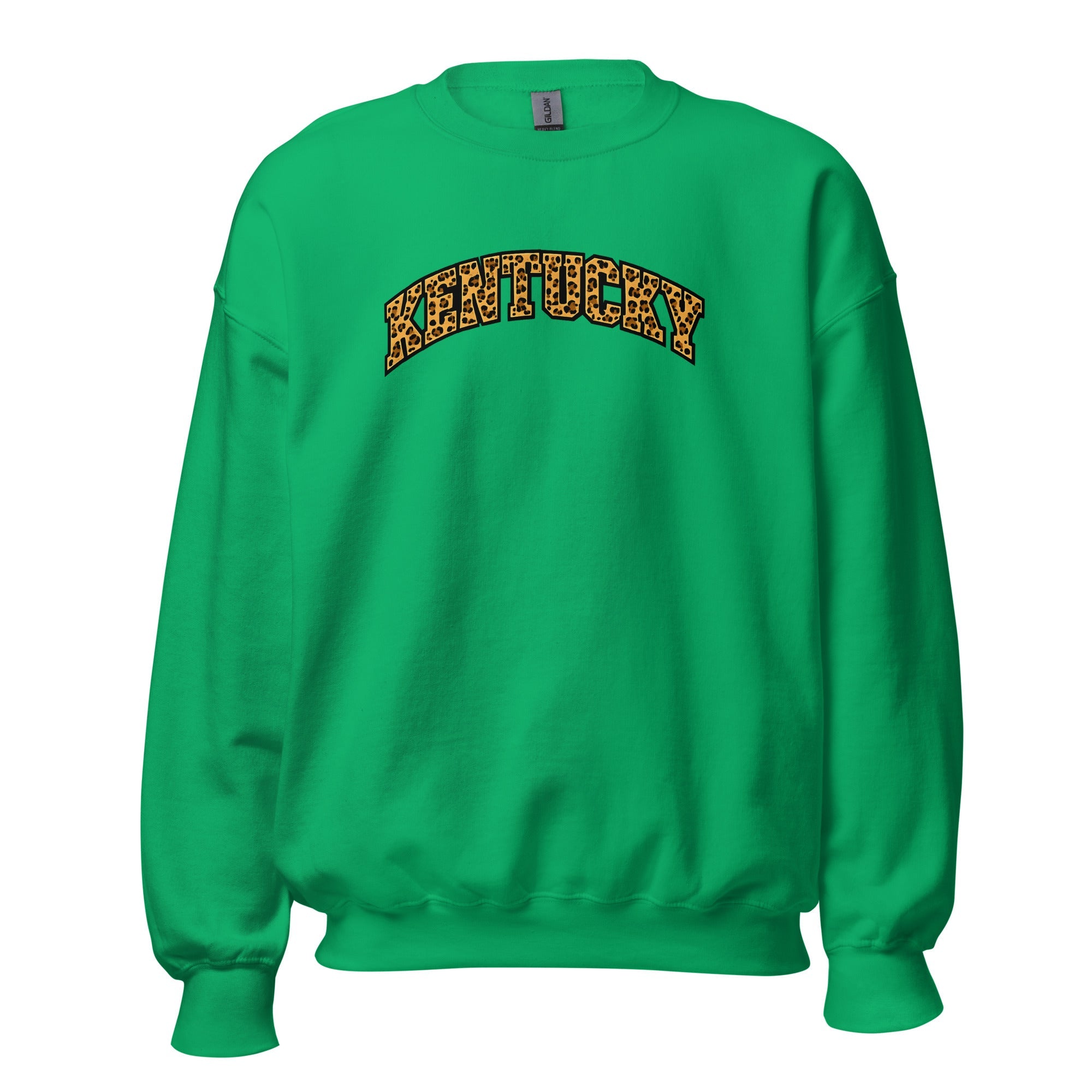 Kentucky Leopard Print Sweatshirt | Bold Arched Design - Bluegrass Elite Apparel LLC